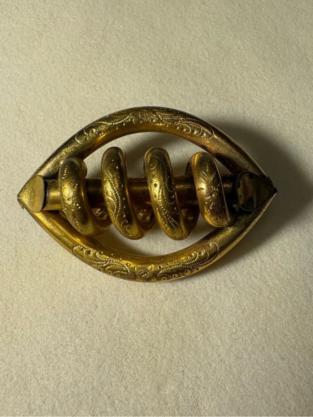 Gold-filled Spiral Statement Brooch